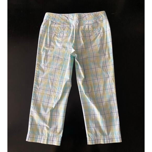 TALBOTS 'Signature' Blue/Green/White Plaid Crop Pants sz 2P - Picture 7 of 12